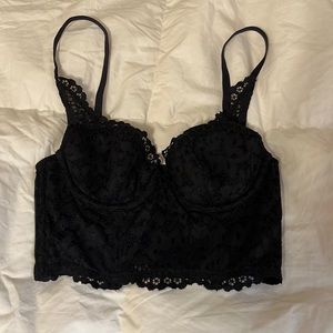 Victoria's secret black lace bustier bra